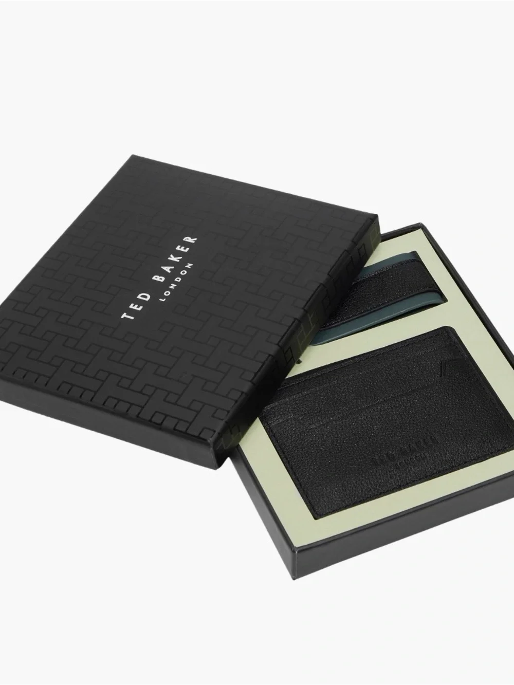 ✅NEW “Ted Baker” Cavendish Leather Card Holder Wallet & Key Ring Set